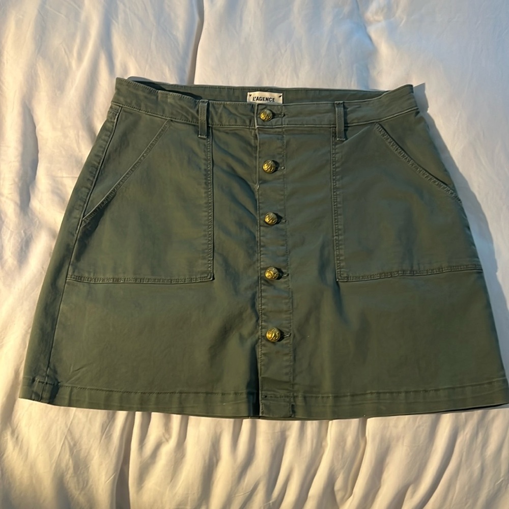 L’agence button down mini skirt